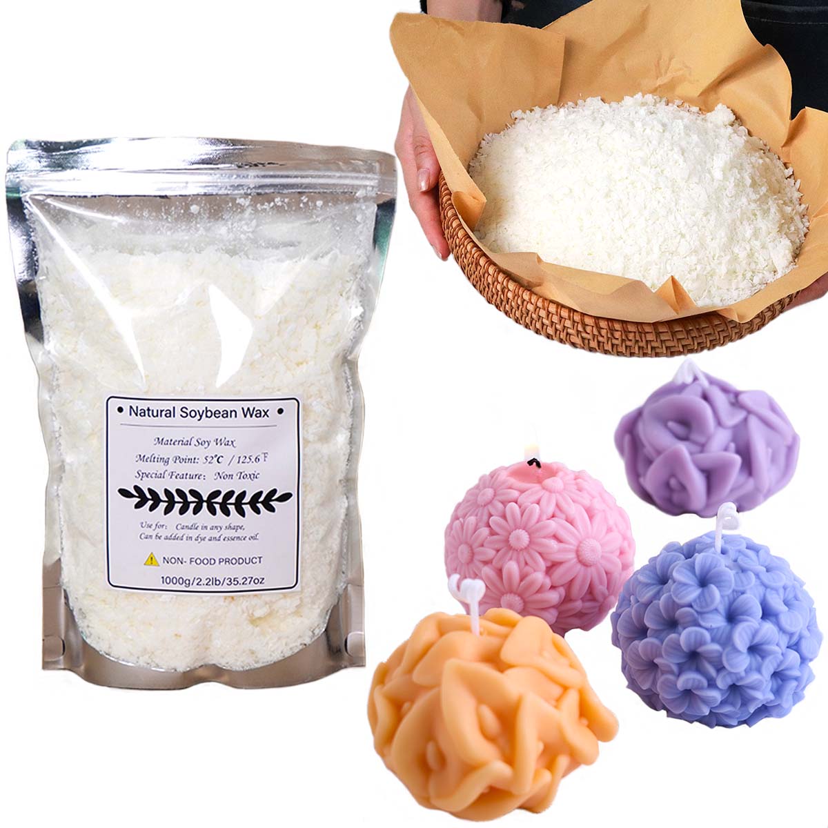 Candle Making Kits - 100/250/500/1000 г натуральный соевый воск чешуйки